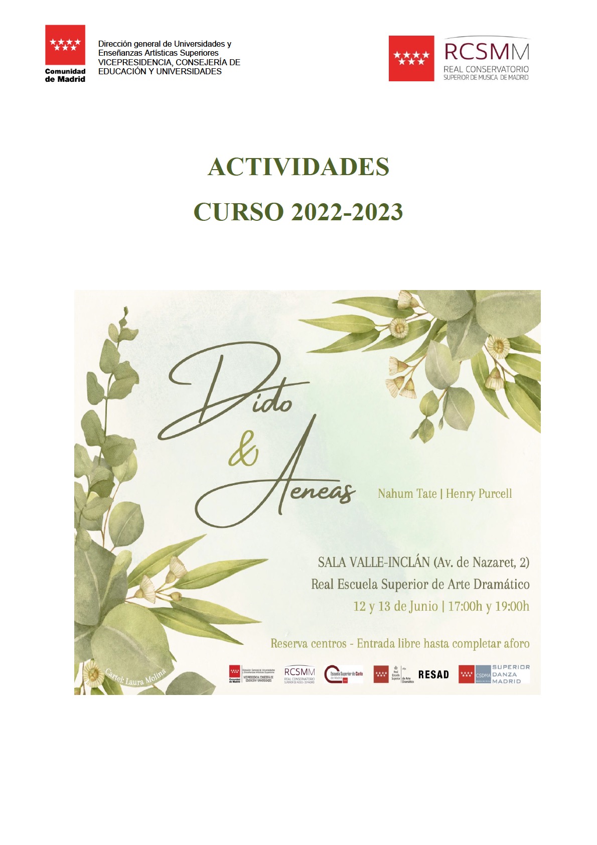 Memoria de actividades. Curso 2022-2023