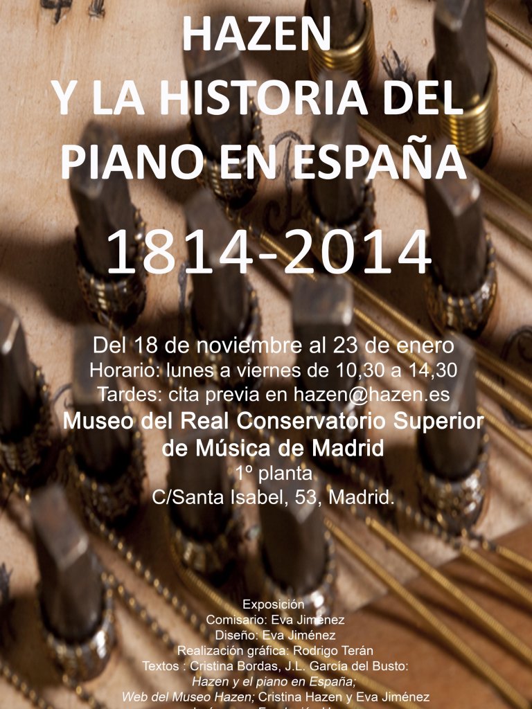 Exposición “HAZEN Y LA HISTORIA DEL PIANO EN ESPAÑA 1814-2014”